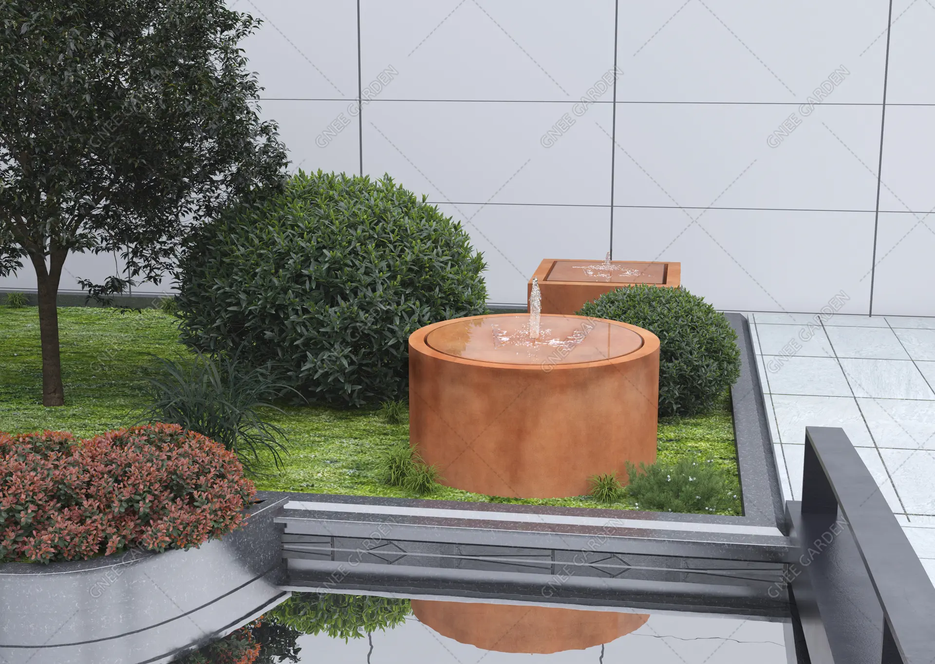 corten steel water feature GN-SF-103